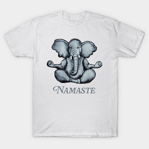 Namaste Elephant Yoga T-Shirt by TomiTee